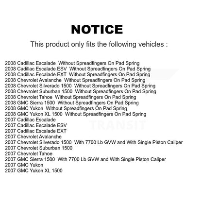 [Avant et Arrière] Étrier de frein pour Chevrolet GMC Silverado 1500 Sierra Avalanche Cadillac KBC-100011