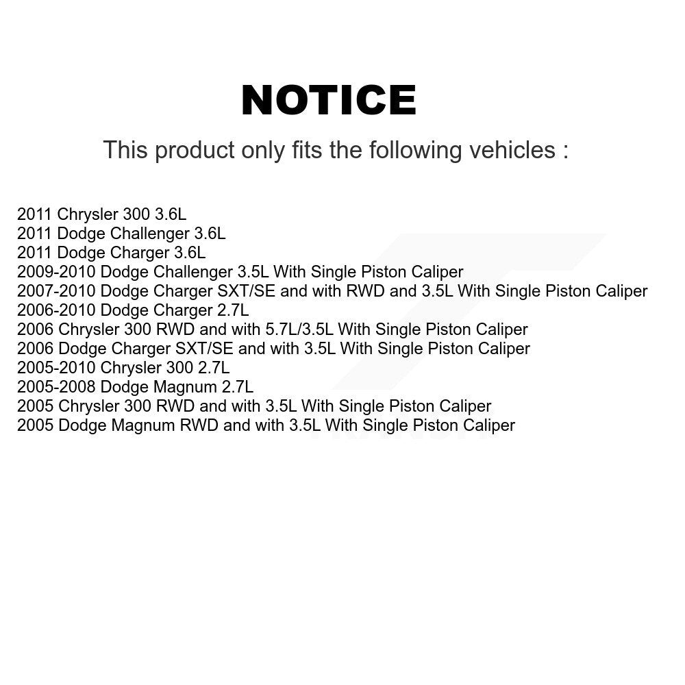 [Avant et Arrière] Étrier de frein pour Dodge Chrysler 300 Charger Challenger Magnum KBC-100013