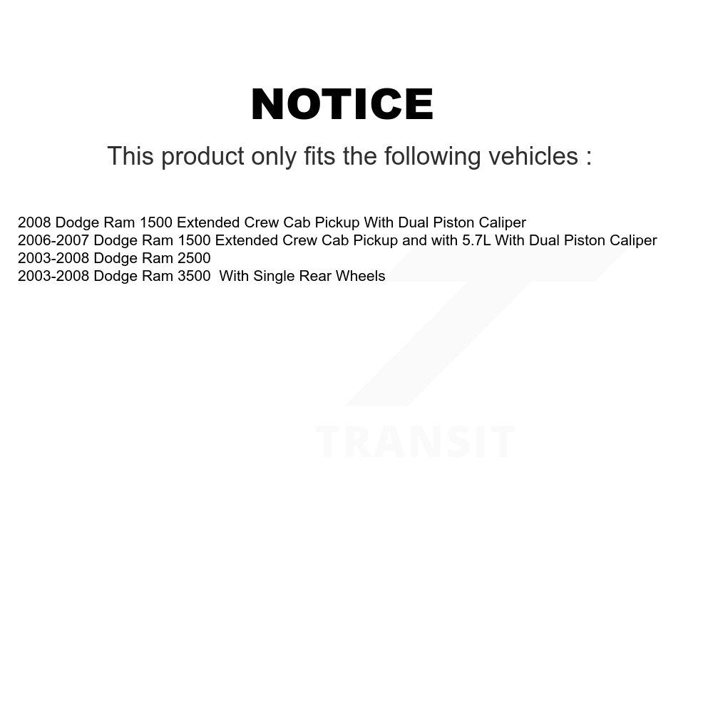 [Avant et Arrière] Étrier de frein pour Dodge Ram 1500 3500 2500 KBC-100019