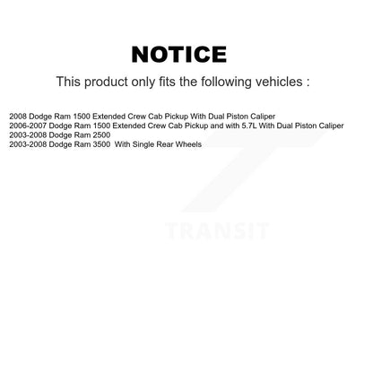 [Avant et Arrière] Étrier de frein pour Dodge Ram 1500 3500 2500 KBC-100019