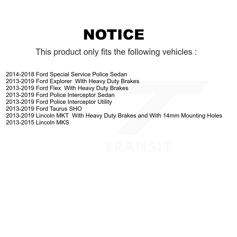 [Avant et Arrière] Étrier de frein pour Ford Explorer Flex Taurus Police Interceptor Utility MKT KBC-100023