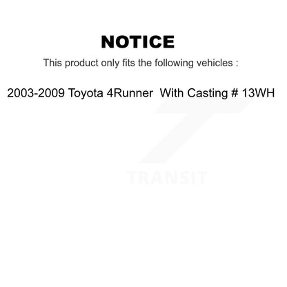 [Avant et Arrière] Étrier de frein pour 2003-2009 Toyota 4Runner With Casting # 13WH KBC-100036