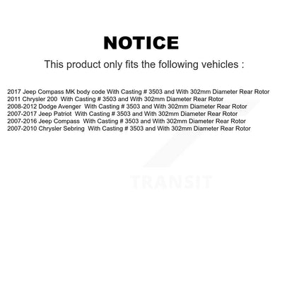 [Avant et Arrière] Étrier de frein pour Jeep Patriot Compass Chrysler Sebring Dodge Avenger 200 KBC-100045