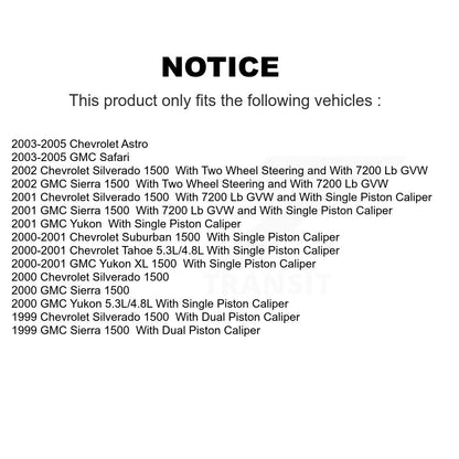 [Avant et Arrière] Étrier de frein pour Chevrolet Silverado 1500 GMC Sierra Astro Safari Tahoe KBC-100051