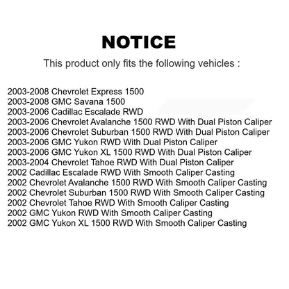 [Avant et Arrière] Étrier de frein pour Chevrolet Avalanche 1500 GMC Yukon Express XL Cadillac KBC-100057