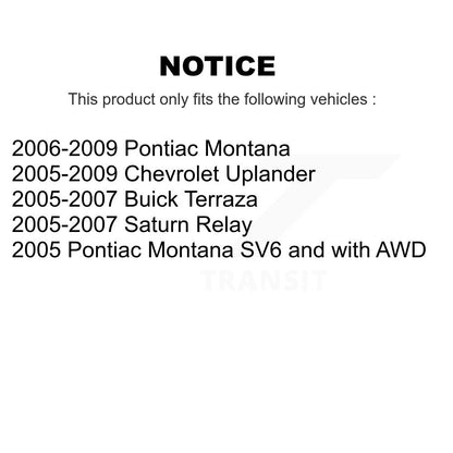 [Avant et Arrière] Étrier de frein pour Pontiac Montana Chevrolet Uplander Buick Terraza Saturn KBC-100074
