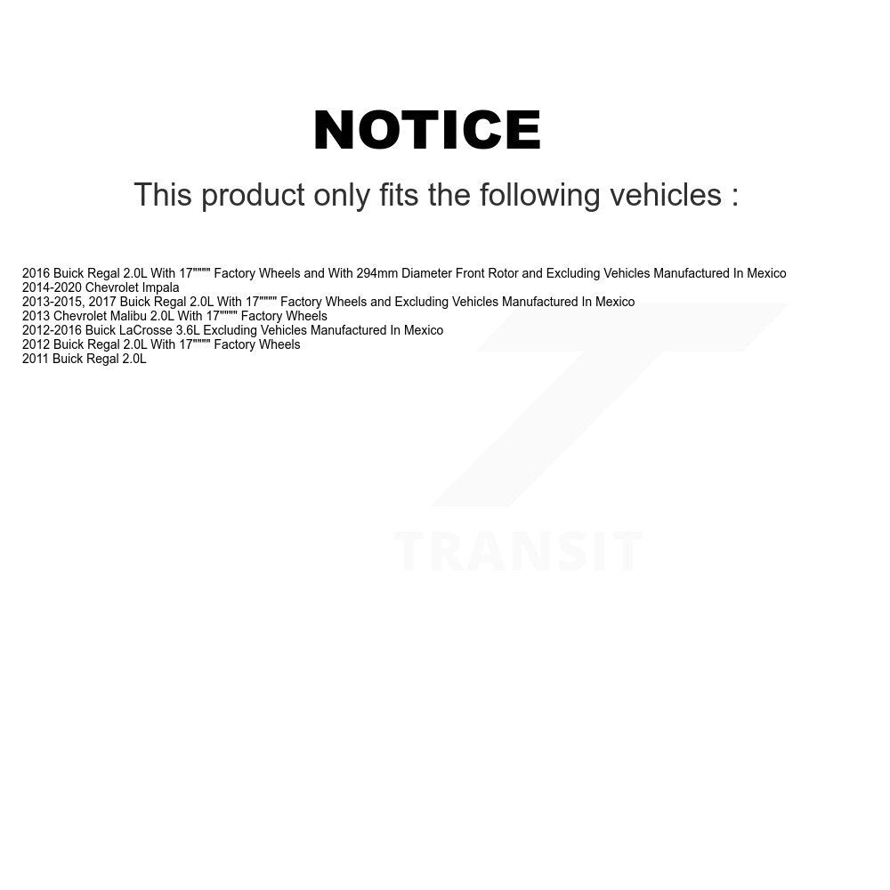 [Avant et Arrière] Étrier de frein pour Chevrolet Impala Buick Regal LaCrosse Malibu KBC-100083