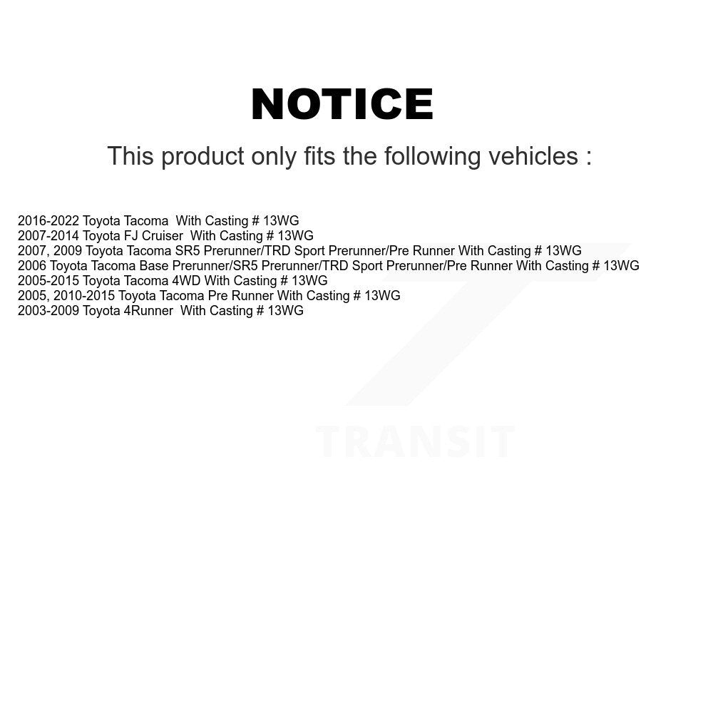 [Avant] Étrier de frein pour Toyota Tacoma 4Runner FJ Cruiser With Casting # 13WG KBC-100108