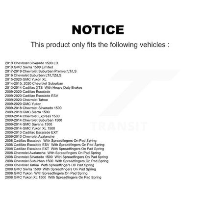 [Avant] Étrier de frein pour Chevrolet GMC Sierra 1500 Silverado Tahoe Cadillac Yukon XL KBC-100131