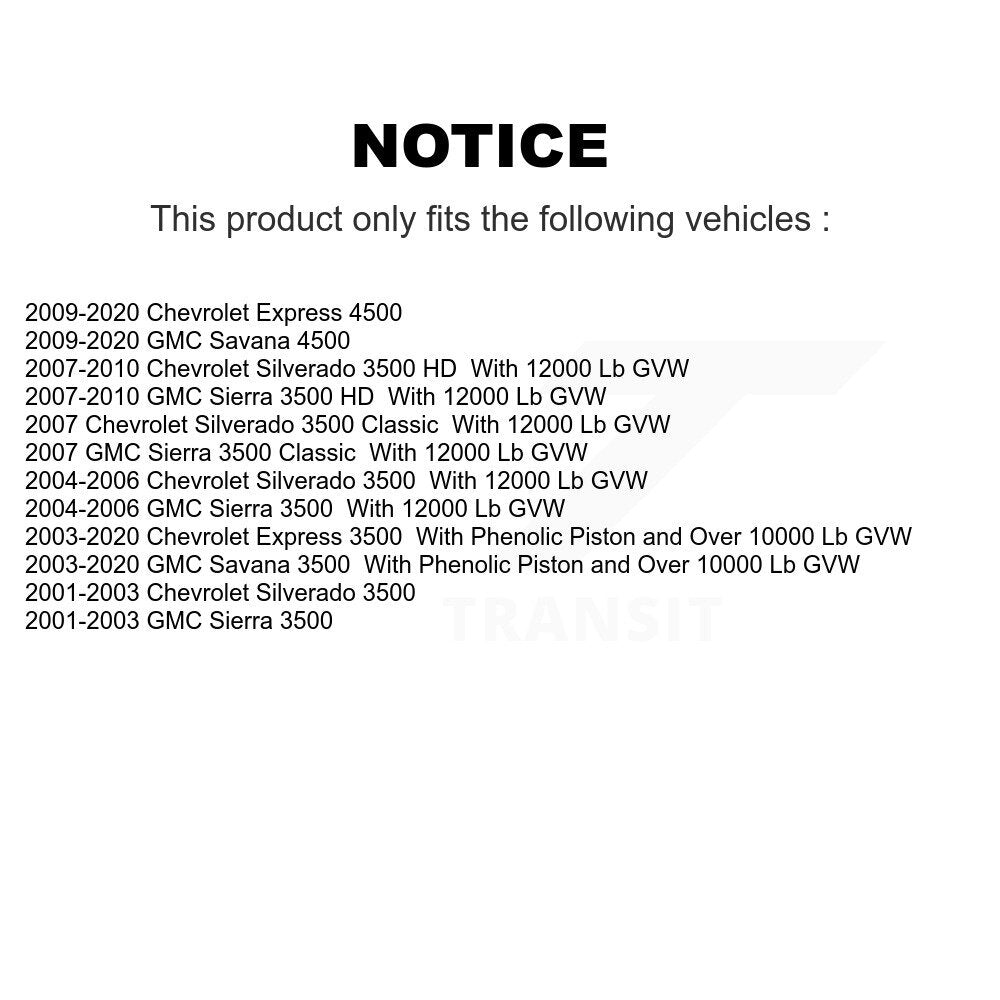 [Avant] Étrier de frein pour GMC Chevrolet Savana 3500 Express Sierra Silverado HD Classic KBC-100137
