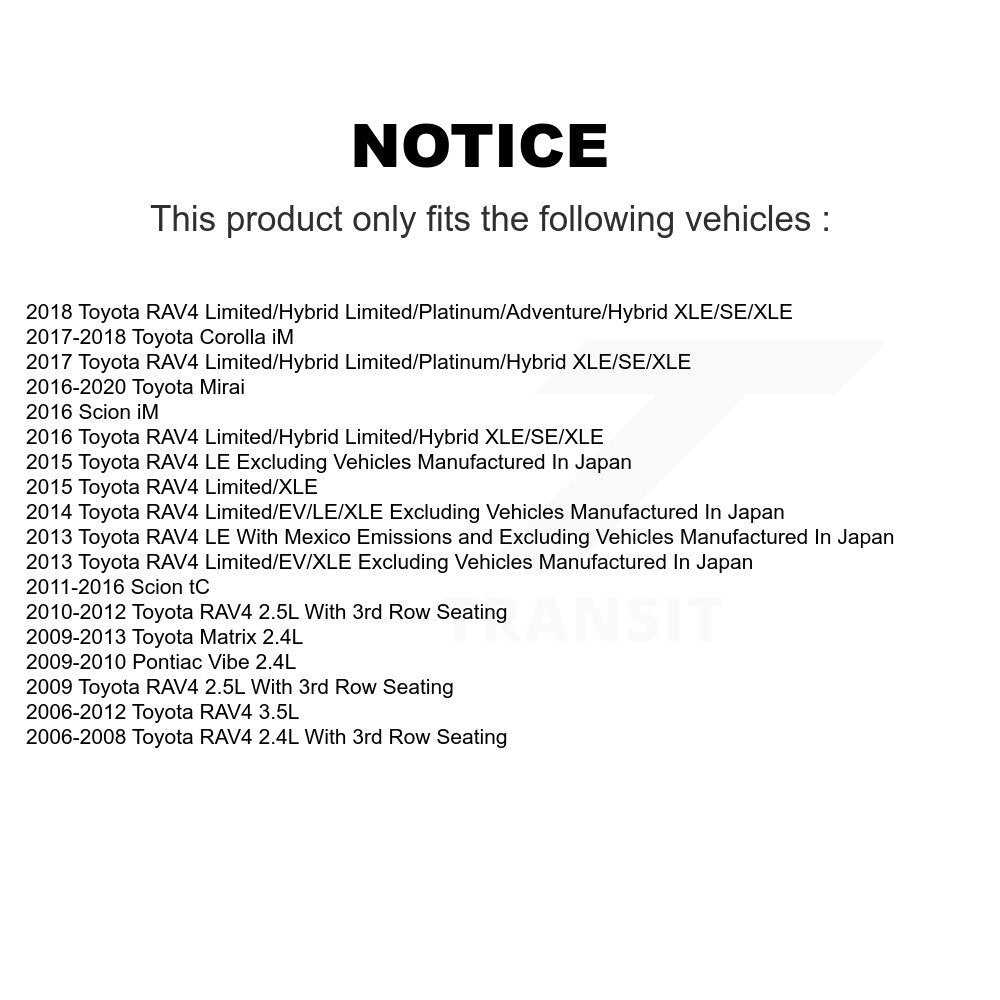 [Avant] Étrier de frein pour Toyota RAV4 Matrix Pontiac Vibe Scion Corolla iM tC Mirai KBC-100212