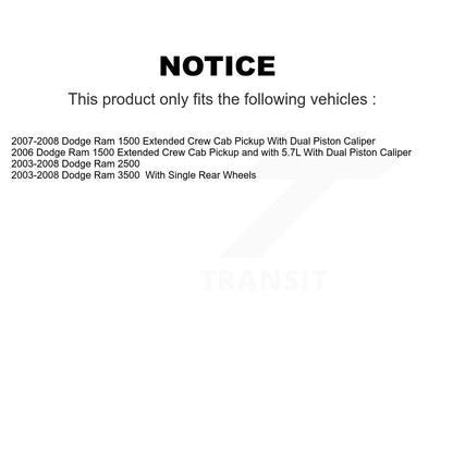 [Arrière] Étrier de frein pour Dodge Ram 1500 3500 2500 KBC-100268