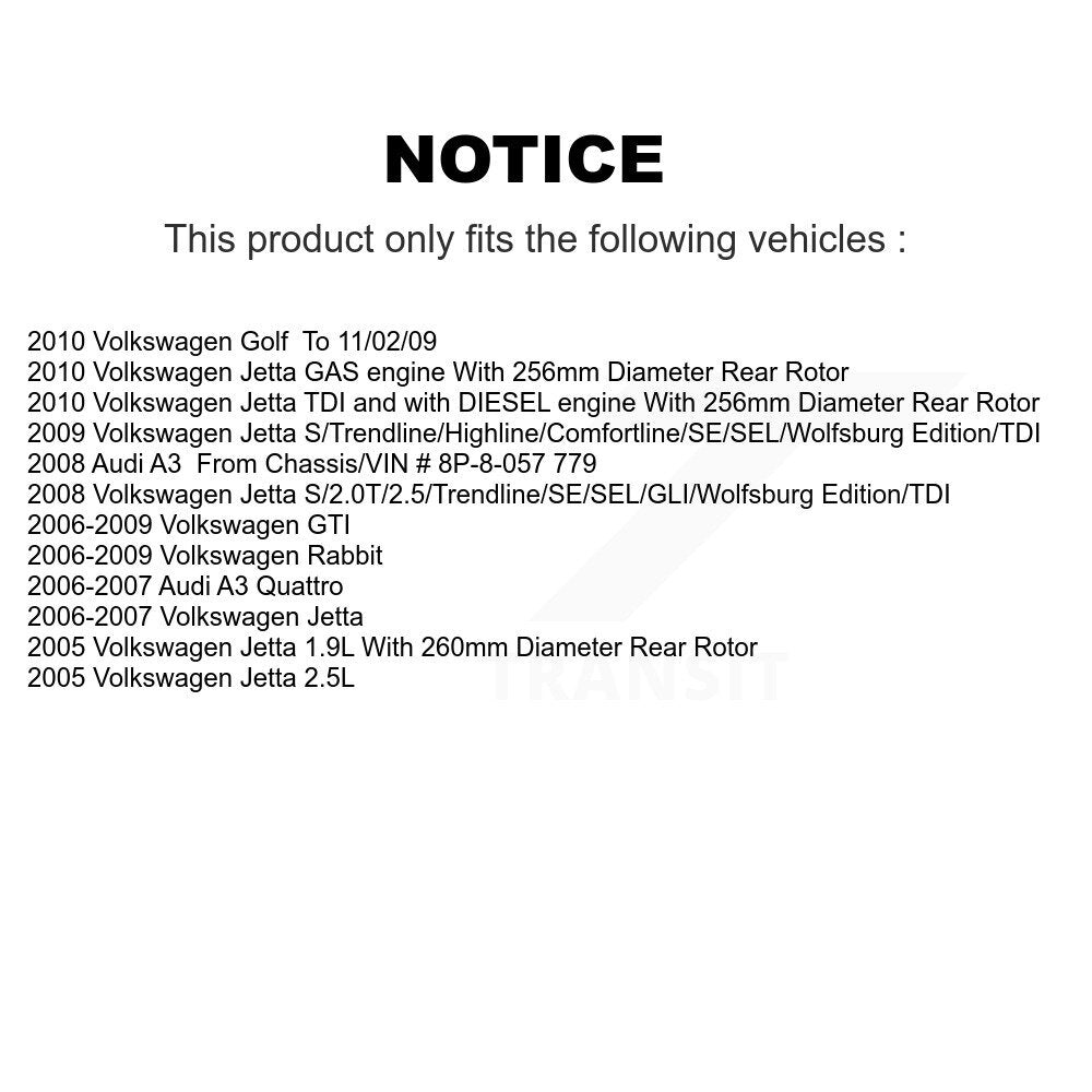 [Arrière] Étrier de frein pour Volkswagen Jetta Rabbit Golf GTI Audi A3 Quattro KBC-100293