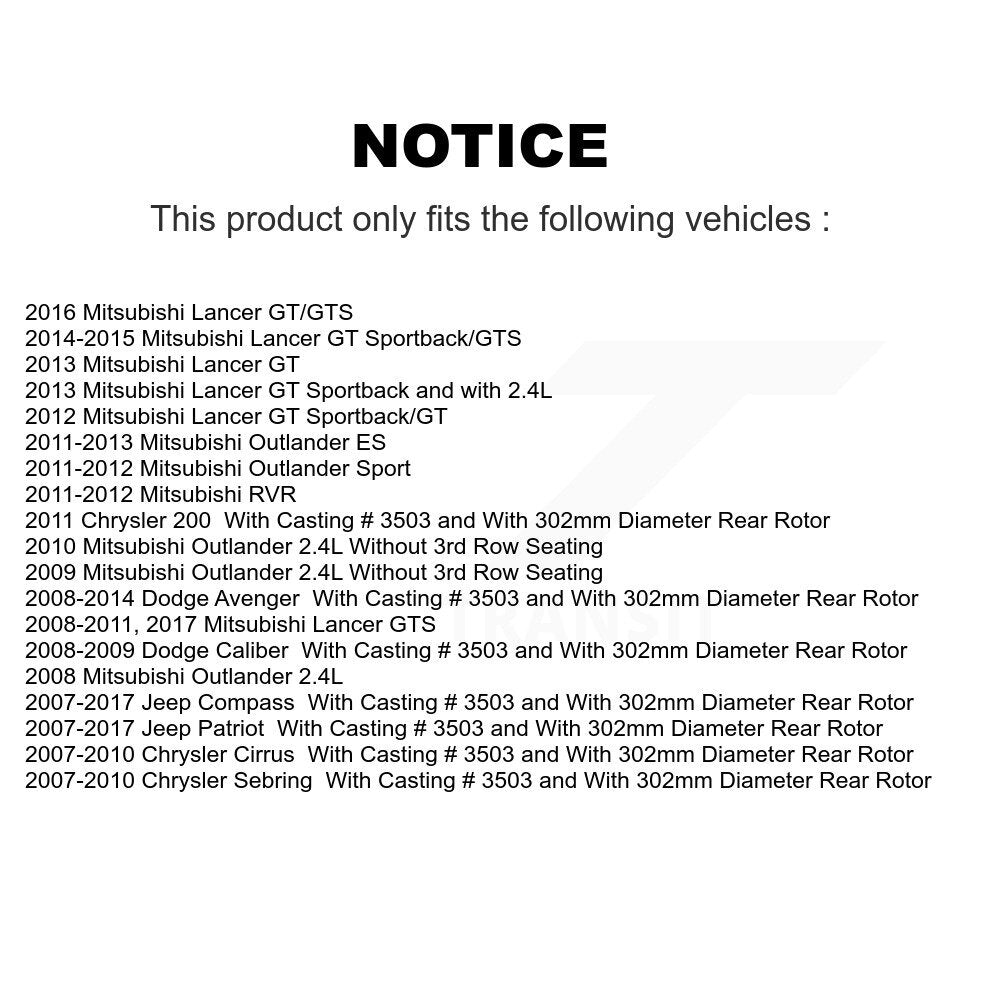 [Arrière] Étrier de frein pour Mitsubishi Jeep Lancer Patriot Compass Dodge Outlander Avenger KBC-100305