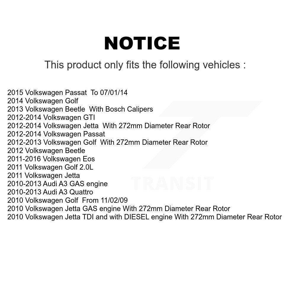 [Arrière] Étrier de frein pour Volkswagen Jetta Golf Passat Beetle Audi GTI Eos A3 Quattro KBC-100310