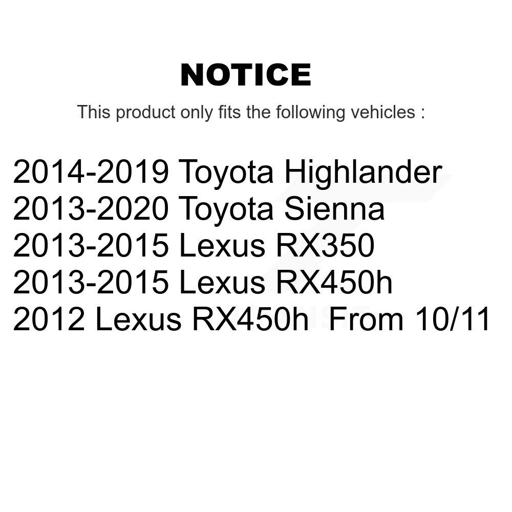 [Arrière] Étrier de frein pour Toyota Sienna Highlander Lexus RX350 RX450h KBC-100317