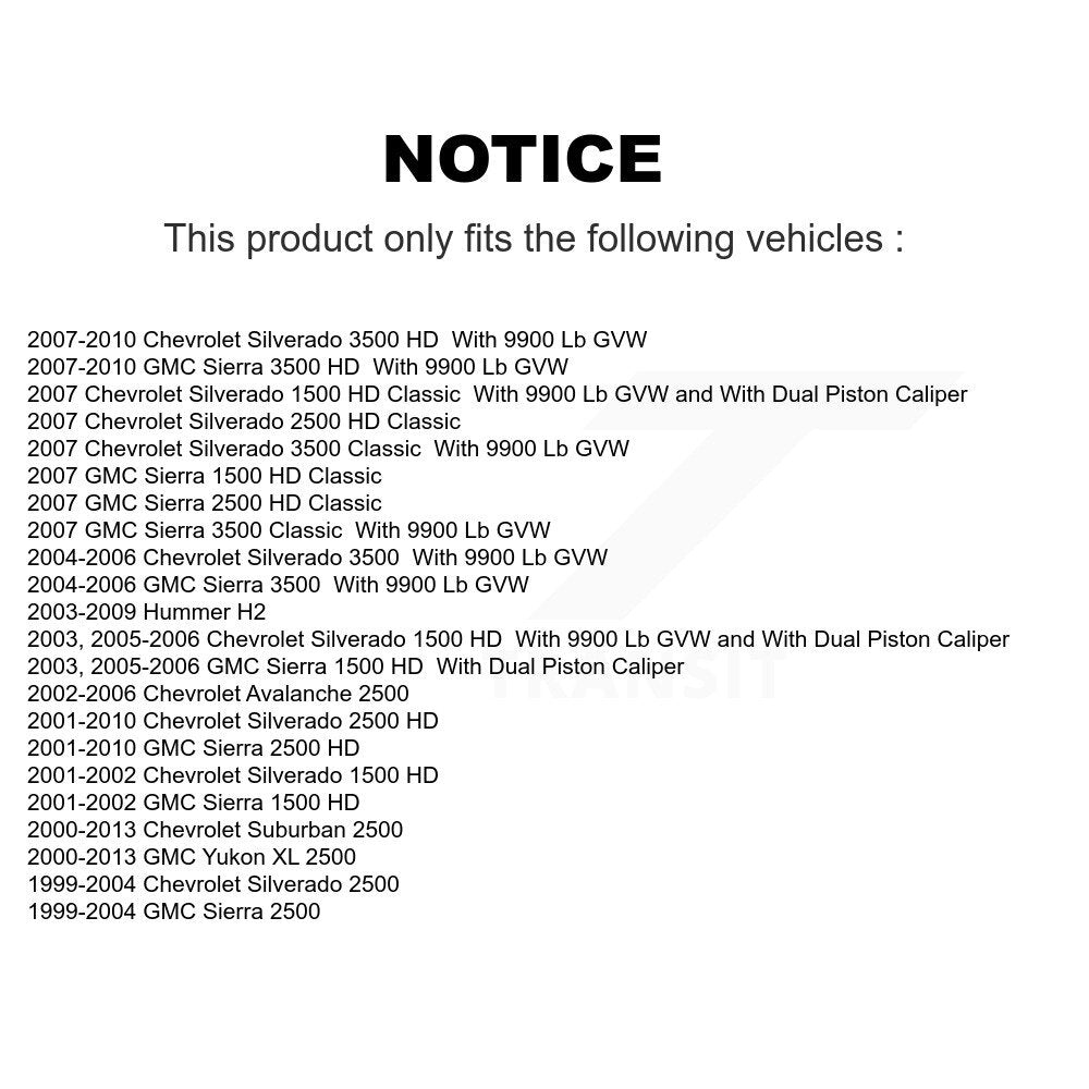 [Arrière] Étrier de frein pour Chevrolet GMC Sierra 2500 HD Silverado 3500 Classic Hummer H2 KBC-100367