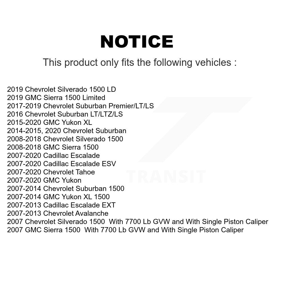 [Arrière] Étrier de frein pour Chevrolet GMC Sierra 1500 Silverado Tahoe Cadillac Yukon XL LD KBC-100372