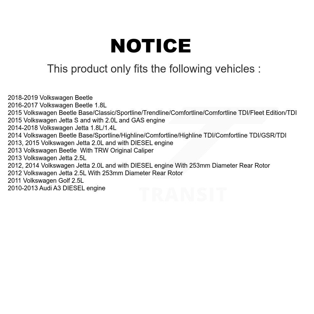 [Arrière] Étrier de frein pour Volkswagen Jetta Beetle Golf Audi A3 KBC-100388