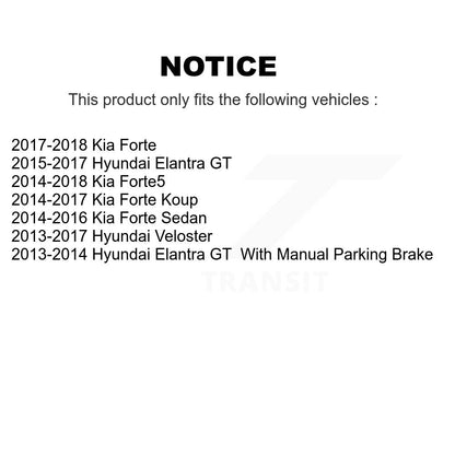 [Arrière] Étrier de frein pour Kia Hyundai Forte Elantra GT Veloster Forte5 Koup KBC-100437