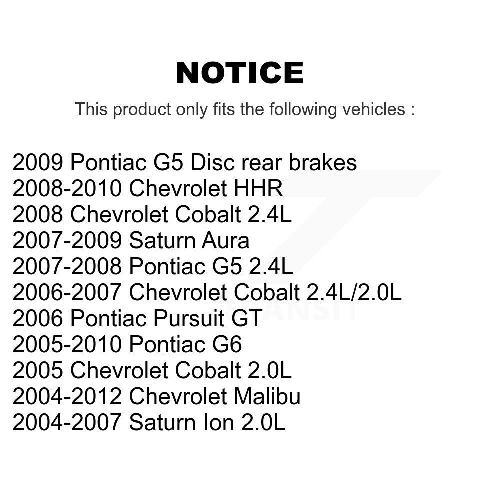 [Arrière] Étrier de frein pour Chevrolet Malibu Pontiac Cobalt G5 G6 Saturn Ion HHR Pursuit KBC-100448