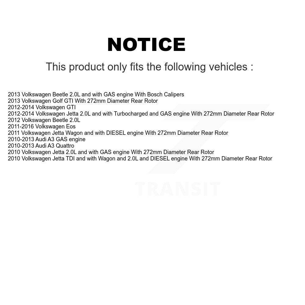 [Avant et Arrière] Étrier de frein pour Volkswagen Jetta Golf Beetle Audi GTI Eos A3 Quattro KBC-100454