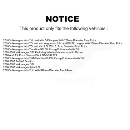 [Avant et Arrière] Étrier de frein pour Volkswagen Jetta GTI Audi A3 Quattro KBC-100462
