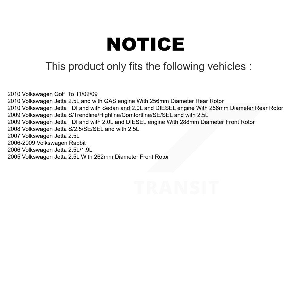 [Avant et Arrière] Étrier de frein pour Volkswagen Jetta Rabbit Golf KBC-100464