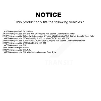 [Avant et Arrière] Étrier de frein pour Volkswagen Jetta Rabbit Golf KBC-100464