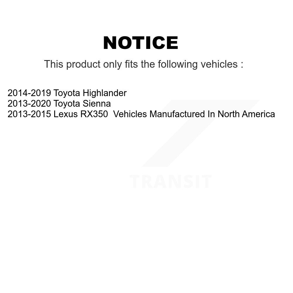 [Avant et Arrière] Étrier de frein pour Toyota Sienna Highlander Lexus RX350 KBC-100484