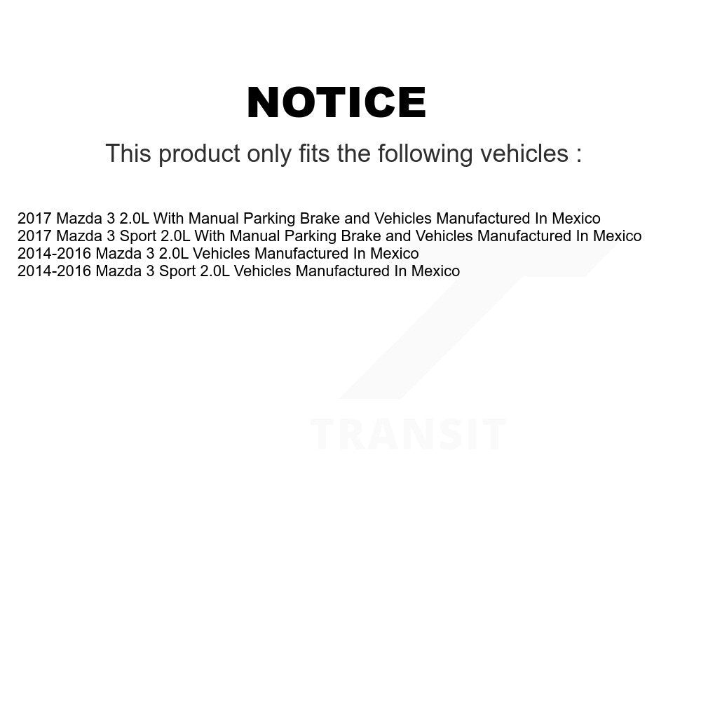 [Avant et Arrière] Étrier de frein pour Mazda 3 Sport 2.0L KBC-100800