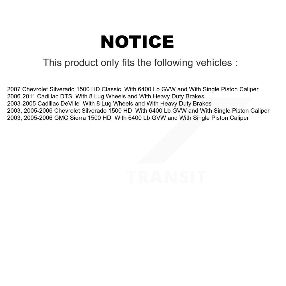 [Avant et Arrière] Étrier de frein pour Cadillac DTS Chevrolet GMC Sierra 1500 HD Silverado KBC-100815