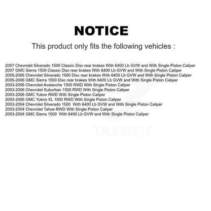 [Avant et Arrière] Étrier de frein pour Chevrolet GMC Silverado 1500 Sierra Avalanche Classic XL KBC-100816