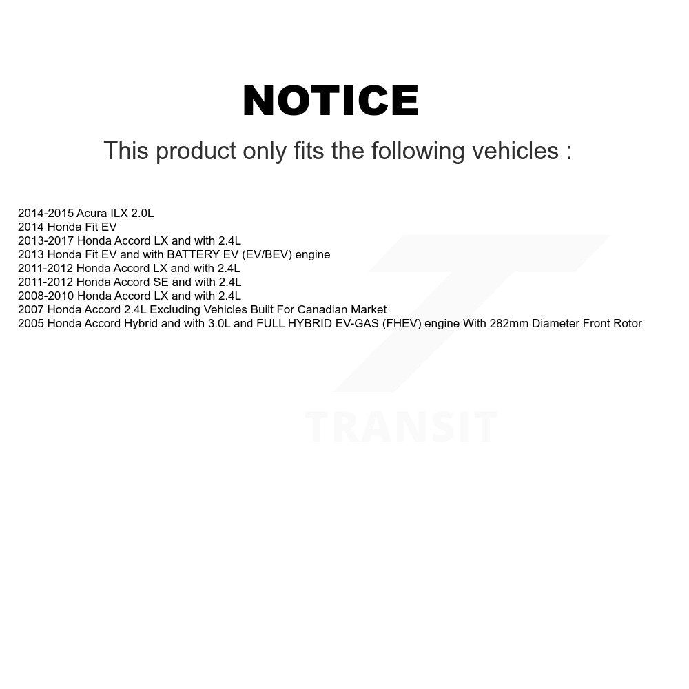 [Avant] Disque et plaquette de frein pour Honda Accord Fit Acura ILX KC8-100003N