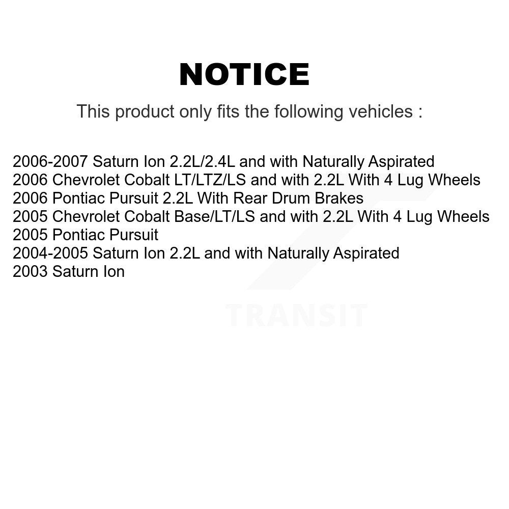 [Avant] Disque et plaquette de frein pour Saturn Ion Chevrolet Cobalt Pontiac KC8-100004P