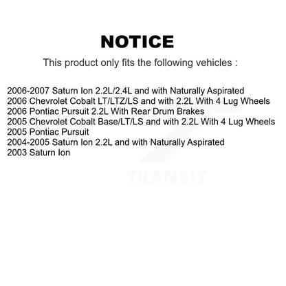 [Avant] Disque et plaquette de frein pour Saturn Ion Chevrolet Cobalt Pontiac KC8-100004P