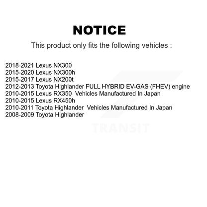[Avant] Disque et plaquette de frein pour Lexus RX350 Toyota Highlander NX300 KC8-100007P