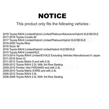 [Avant] Disque et plaquette de frein pour Toyota RAV4 Matrix Pontiac Vibe iM KC8-100012P