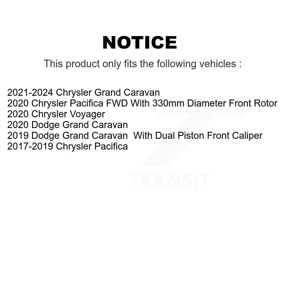 [Avant] Disque et plaquette de frein pour Grand Caravan Dodge Chrysler Pacifica KC8-100017N