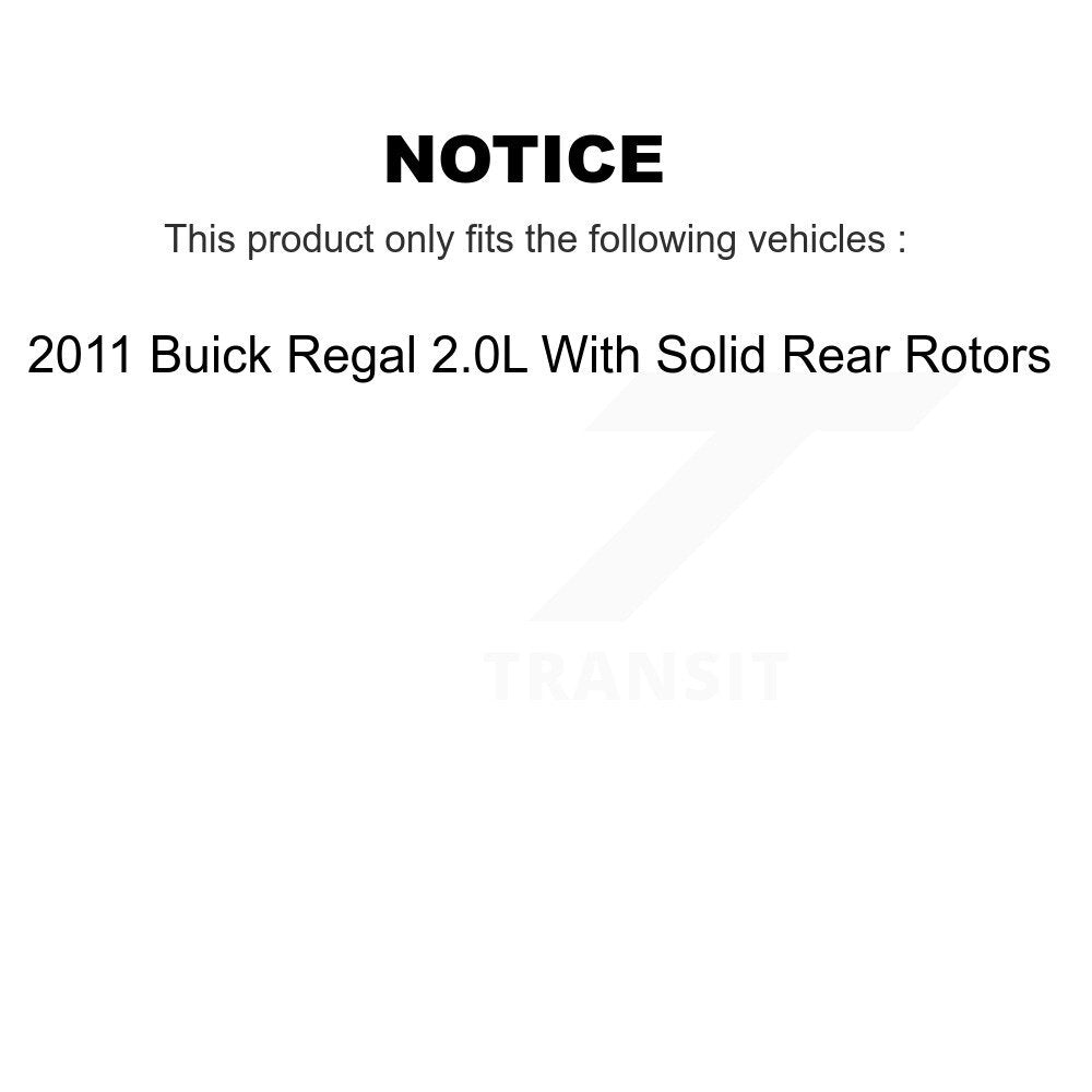 [Avant] Disque et plaquette de frein pour Buick Regal With Solid Rear Rotors KC8-100024P