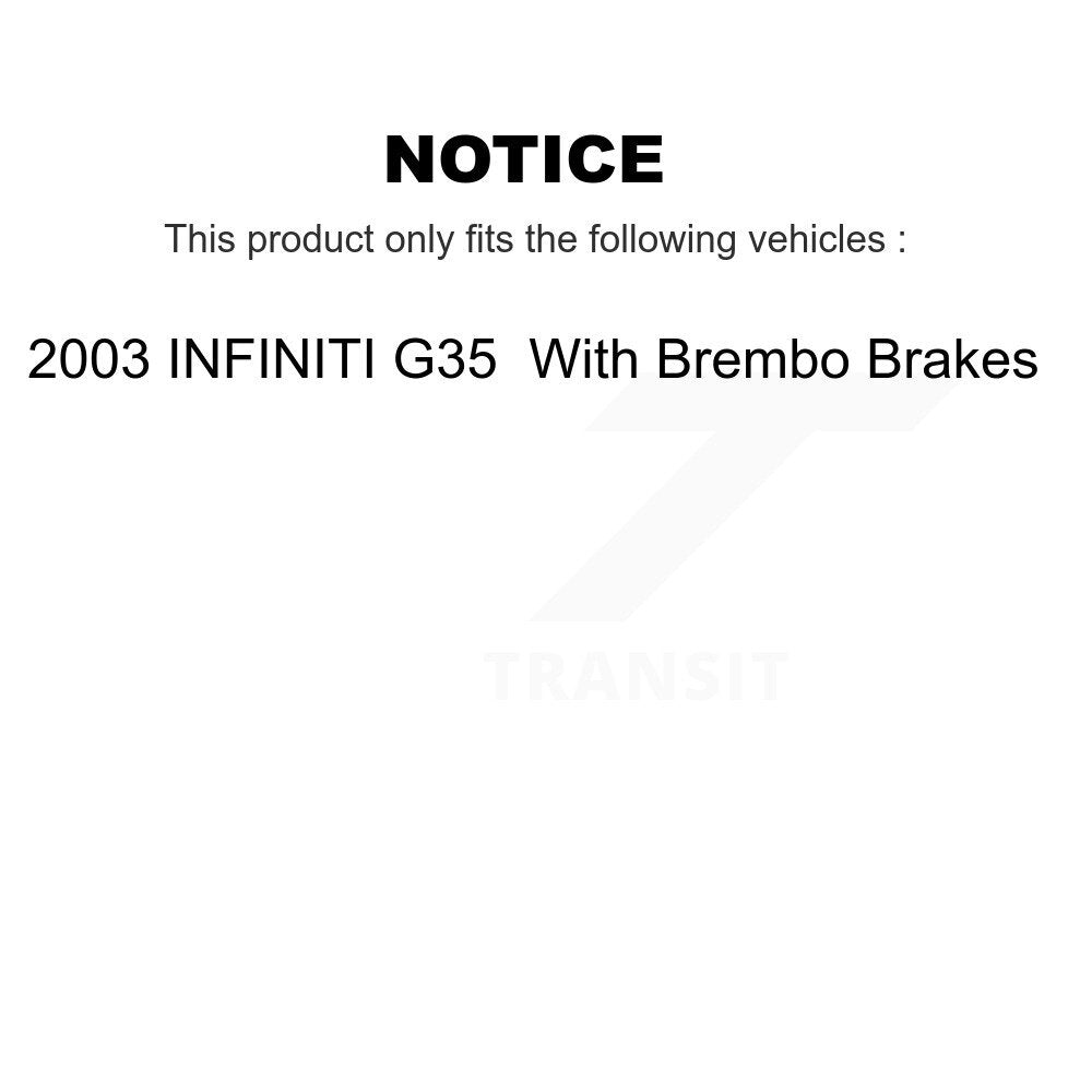 [Arrière] Disque et plaquette de frein pour 2003 INFINITI G35 With Brembo Brakes KC8-100024T