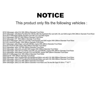 [Avant] Disque et plaquette de frein pour Volkswagen Jetta Golf Beetle Audi A3 KC8-100042P