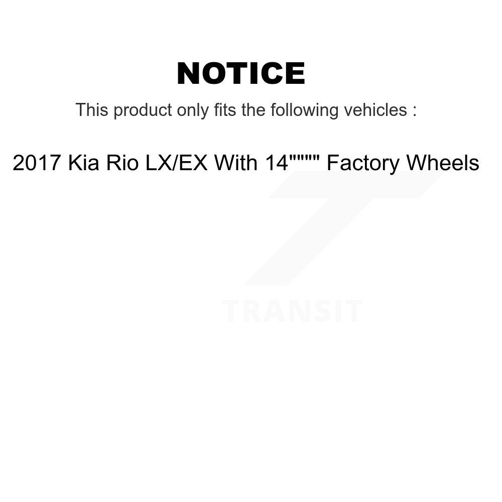 [Avant] Disque et plaquette de frein pour 2017 Kia Rio With 14" Factory Wheels KC8-100050S