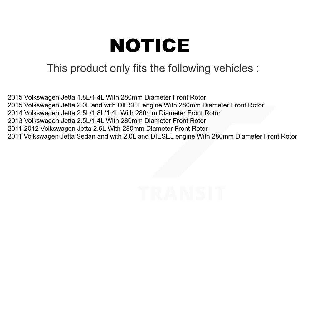 [Avant] Disque et plaquette de frein pour Volkswagen Jetta KC8-100052P