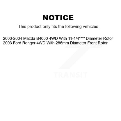 [Avant] Disque et plaquette de frein pour Ford Ranger Mazda B4000 4WD KC8-100052S