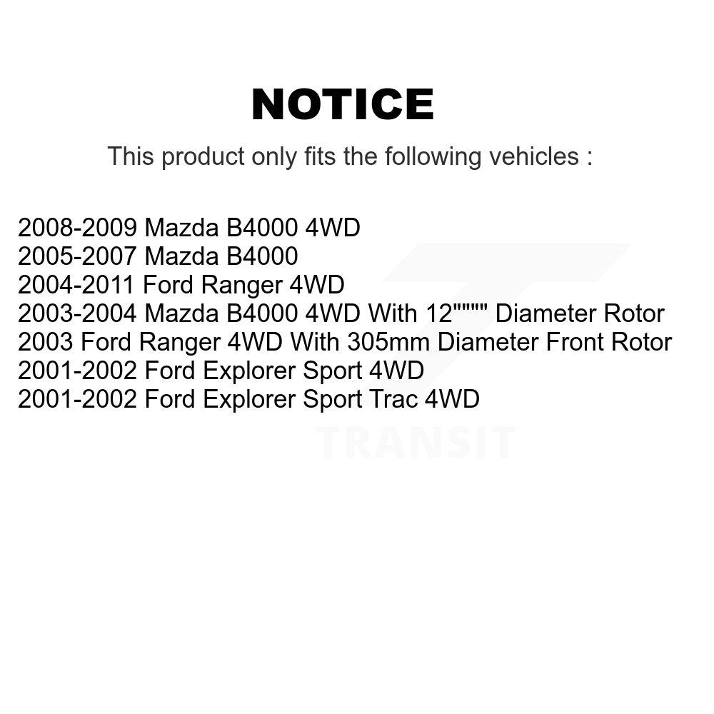 [Avant] Disque et plaquette de frein pour Ford Ranger Mazda B4000 Explorer KC8-100053S