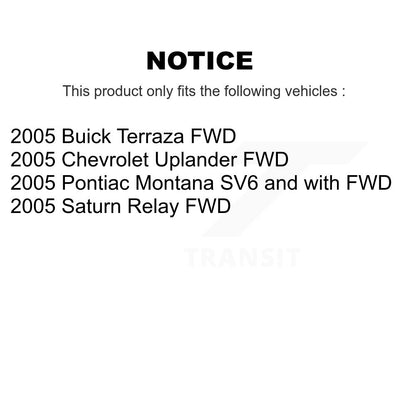 [Arrière] Disque et plaquette de frein pour Pontiac Montana Chevrolet Uplander Buick KC8-100055T
