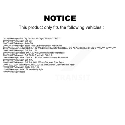 [Avant] Disque et plaquette de frein pour Volkswagen Jetta Beetle Golf City KC8-100058S