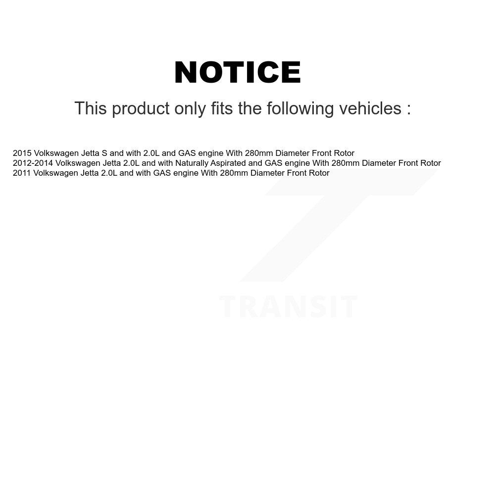 [Avant] Disque et plaquette de frein pour Volkswagen Jetta KC8-100061S