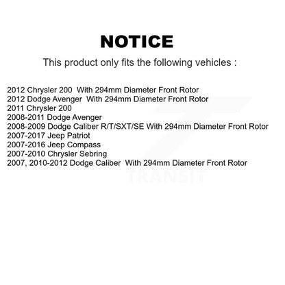 [Avant] Disque et plaquette de frein pour Jeep Patriot Dodge Compass Chrysler 200 KC8-100062N